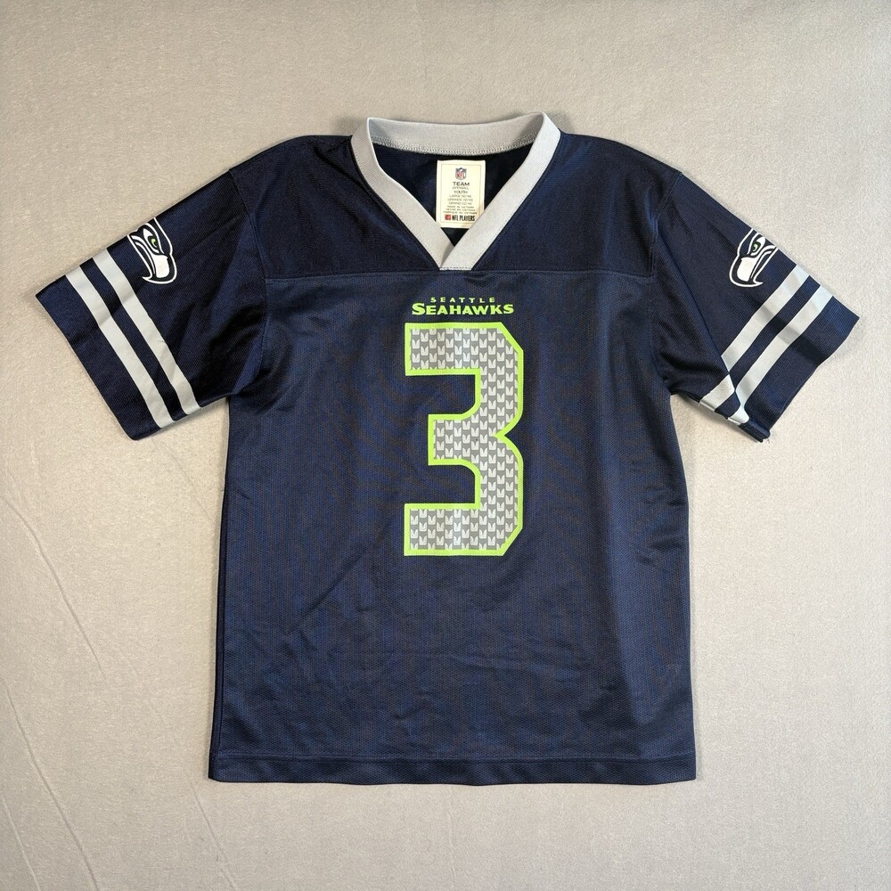 NFL Team Apparel Seattle Seahawks #3 Wilson Jersey Shirt Youth Size L 12/14